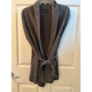 Gap Sleeveless Gray Wool Blend Wrap Around Sweater Vest Size XS